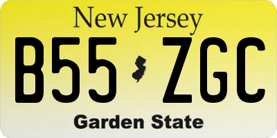 NJ license plate B55ZGC