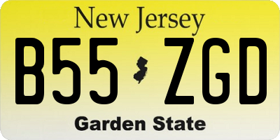 NJ license plate B55ZGD