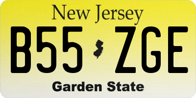 NJ license plate B55ZGE