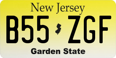 NJ license plate B55ZGF
