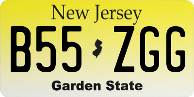 NJ license plate B55ZGG