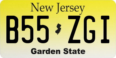 NJ license plate B55ZGI