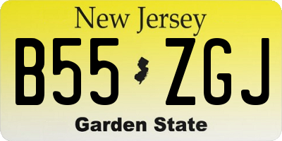 NJ license plate B55ZGJ