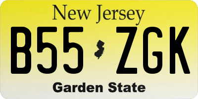 NJ license plate B55ZGK