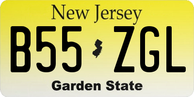 NJ license plate B55ZGL
