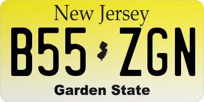 NJ license plate B55ZGN
