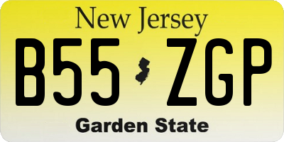 NJ license plate B55ZGP
