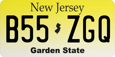 NJ license plate B55ZGQ