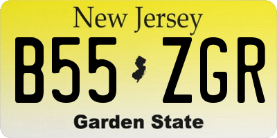 NJ license plate B55ZGR