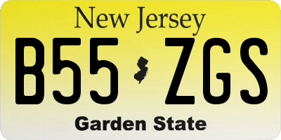 NJ license plate B55ZGS