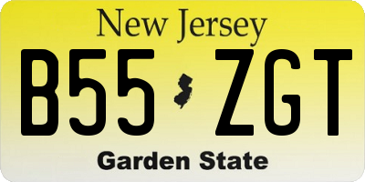 NJ license plate B55ZGT