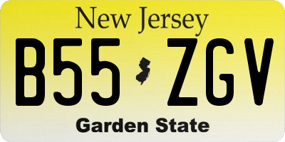NJ license plate B55ZGV
