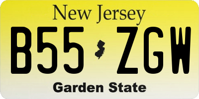 NJ license plate B55ZGW