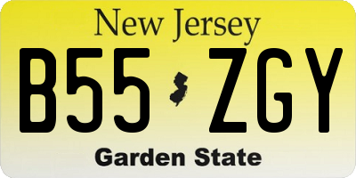 NJ license plate B55ZGY