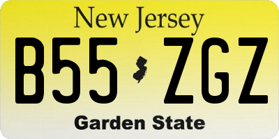 NJ license plate B55ZGZ