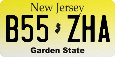 NJ license plate B55ZHA