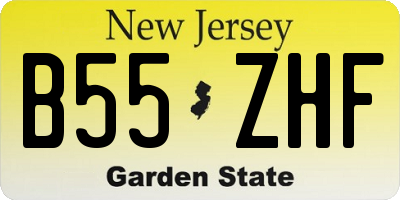 NJ license plate B55ZHF