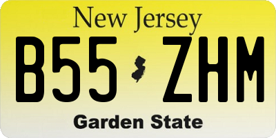 NJ license plate B55ZHM
