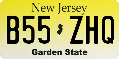 NJ license plate B55ZHQ