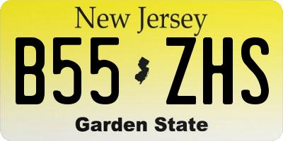 NJ license plate B55ZHS