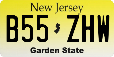 NJ license plate B55ZHW