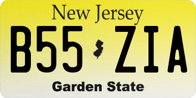 NJ license plate B55ZIA