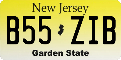 NJ license plate B55ZIB