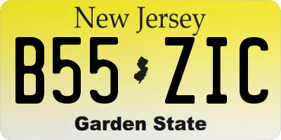 NJ license plate B55ZIC