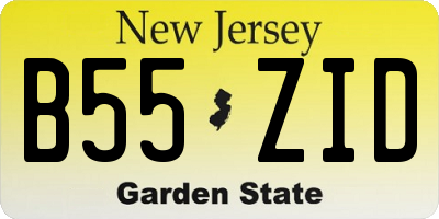 NJ license plate B55ZID