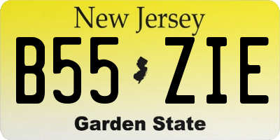 NJ license plate B55ZIE