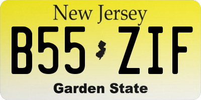NJ license plate B55ZIF