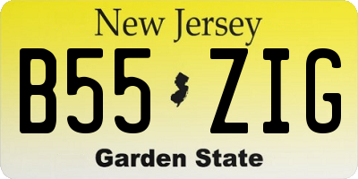 NJ license plate B55ZIG