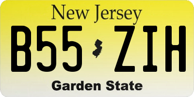 NJ license plate B55ZIH