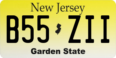 NJ license plate B55ZII