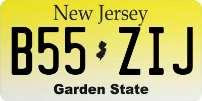 NJ license plate B55ZIJ