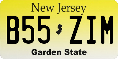 NJ license plate B55ZIM