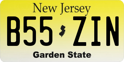 NJ license plate B55ZIN