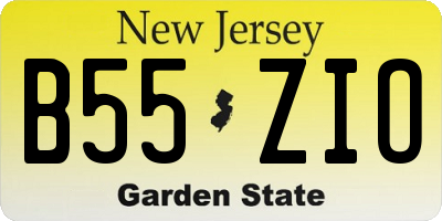 NJ license plate B55ZIO