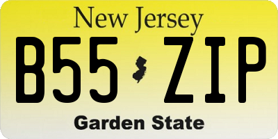 NJ license plate B55ZIP
