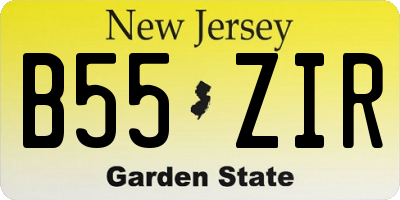 NJ license plate B55ZIR