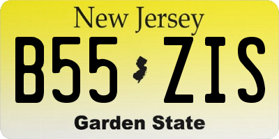 NJ license plate B55ZIS