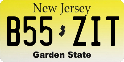 NJ license plate B55ZIT