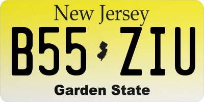 NJ license plate B55ZIU