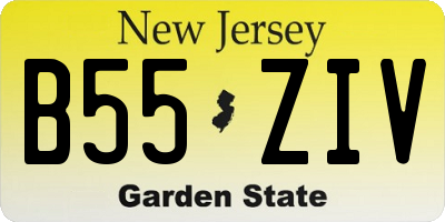NJ license plate B55ZIV