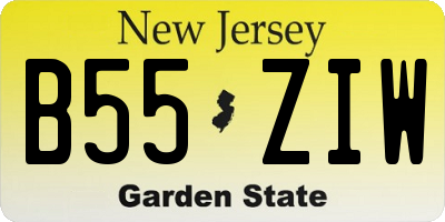 NJ license plate B55ZIW