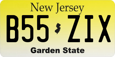 NJ license plate B55ZIX