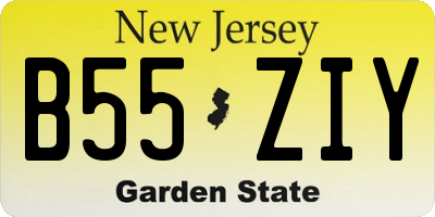 NJ license plate B55ZIY