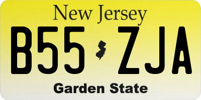 NJ license plate B55ZJA