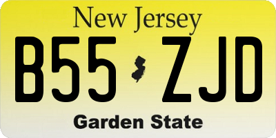NJ license plate B55ZJD