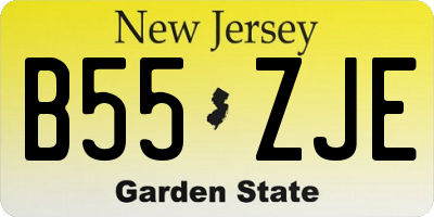 NJ license plate B55ZJE
